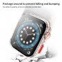 Ochranné třpytivé pouzdro s tvrzeným sklem pro Apple Watch 44mm - stříbrné
