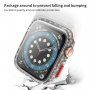 Ochranné třpytivé pouzdro s tvrzeným sklem pro Apple Watch 44mm - šedé