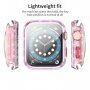 Ochranné třpytivé pouzdro s tvrzeným sklem pro Apple Watch 44mm - růžové