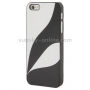 Ochranný plastový kryt pro Apple iPhone 5 / 5S / SE (2016) - černo / bílý