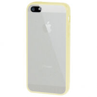 Ultratenký kryt s barevným rámečkem pro Apple iPhone 5 / 5S / SE (2016) - žlutý