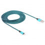 Opletený nabíjecí a datový kabel - USB-A na Lightning - 2 m - modročerný