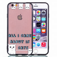 Ochranný plastový kryt s černým rámečkem pro Apple iPhone 6S Plus / 6 Plus - all I care about is cats