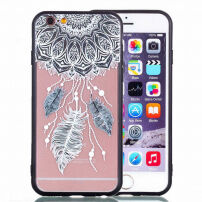 Ochranný plastový kryt s černým rámečkem pro Apple iPhone 6S Plus / 6 Plus - lapač snů s peříčky