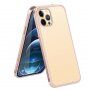Kryt s texturou karbonových vláken a ochranným rámečkem pro iPhone 12 mini - růžovozlatý