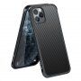 Kryt s texturou karbonových vláken a ochranným rámečkem pro iPhone 11 Pro - černý