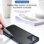 Kryt s texturou karbonových vláken a ochranným rámečkem pro iPhone 11 Pro - černý