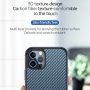 Kryt s texturou karbonových vláken a ochranným rámečkem pro iPhone 12 mini - černý