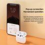 WK TWS A8 bezdrátová sluchátka s bezdrátovým nabíjením pro Apple zařízení - bílá