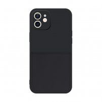 Ochranný kryt s kapsou na karty pro iPhone 12 - černý