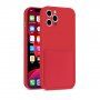 Ochranný kryt s kapsou na karty pro iPhone 12 Pro - červený