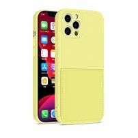 Ochranný kryt s kapsou na karty pro iPhone 12 Pro - žlutý
