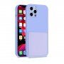 Ochranný kryt s kapsou na karty pro iPhone 12 Pro - fialový