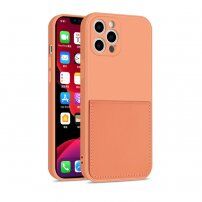Ochranný kryt s kapsou na karty pro iPhone 12 Pro - oranžový
