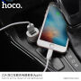HOCO sada auto-nabíječky se dvěma USB porty a lightning kabelu pro Apple zařízení - bílá