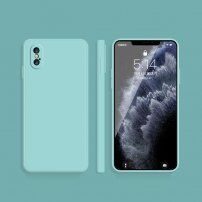 Silikonový ochranný kryt s rovnými hranami pro iPhone X / XS - světle modrý