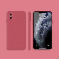 Silikonový ochranný kryt s rovnými hranami pro iPhone X / XS - vínový