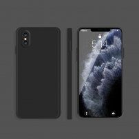 Silikonový ochranný kryt s rovnými hranami pro iPhone X / XS - černý