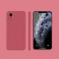 Silikonový ochranný kryt s rovnými hranami pro iPhone XR - vínový