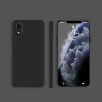 Silikonový ochranný kryt s rovnými hranami pro iPhone XR - černý