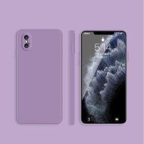 Silikonový ochranný kryt s rovnými hranami pro iPhone XS Max - fialový