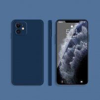 Silikonový ochranný kryt s rovnými hranami pro iPhone 11 - modrý
