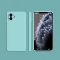 Silikonový ochranný kryt s rovnými hranami pro iPhone 11 - světle modrý