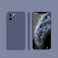 Silikonový ochranný kryt s rovnými hranami pro iPhone 11 Pro - modrošedý