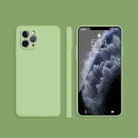 Silikonový ochranný kryt s rovnými hranami pro iPhone 11 Pro - zelený