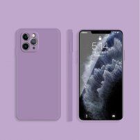 Silikonový ochranný kryt s rovnými hranami pro iPhone 11 Pro Max - fialový