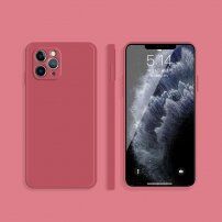 Silikonový ochranný kryt s rovnými hranami pro iPhone 11 Pro Max - vínový