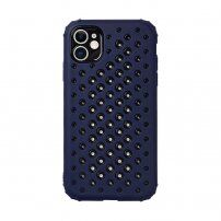 Ochranný kryt s perforací na odvádění tepla pro iPhone 12 Pro Max - tmavě modrý