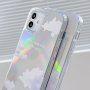 Metalický kryt s oblaky pro iPhone 11 Pro - bílý
