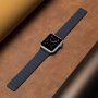 Kožený magnetický řemínek pro Apple Watch 42mm / 41mm / 40mm / 38mm - tmavě modrý
