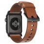 Nomad Horween Modern kožený řemínek pro Apple Watch Ultra 49mm / 46mm / 45mm / 44mm / 42mm - hnědý s černým zapínáním