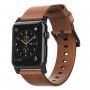Nomad Horween Modern kožený řemínek pro Apple Watch Ultra 49mm / 46mm / 45mm / 44mm / 42mm - hnědý s černým zapínáním