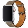 Kožený řemínek pro Apple Watch Ultra 49mm / 46mm / 45mm / 44mm / 42mm - šedohnědý