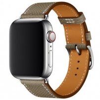 Kožený řemínek pro Apple Watch Ultra 49mm / 46mm / 45mm / 44mm / 42mm - šedohnědý