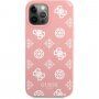 Guess Liquid Silicone White Peony kryt pro iPhone 12 Pro Max - růžový