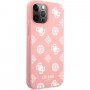 Guess Liquid Silicone White Peony kryt pro iPhone 12 Pro Max - růžový