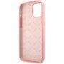 Guess Liquid Silicone White Peony kryt pro iPhone 12 Pro Max - růžový