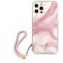 Guess Marble kryt pro iPhone 12 Pro Max - růžový