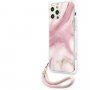 Guess Marble kryt pro iPhone 12 Pro Max - růžový