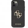 Guess Saffiano Big 4G Metal Logo kryt pro iPhone 12 Pro Max - černý