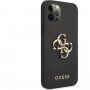 Guess Saffiano Big 4G Metal Logo kryt pro iPhone 12 Pro Max - černý