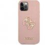 Guess Saffiano Big 4G Metal Logo kryt pro iPhone 12 Pro Max - růžový