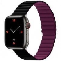 Silikonový magnetický řemínek pro Apple Watch Ultra 49mm / 46mm / 45mm / 44mm / 42mm - černovínový