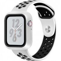 Ochranné pouzdro se silikonovým řemínkem pro Apple Watch 40mm - bíločerné