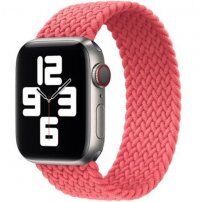 Nylonový řemínek s copánkovým vzorem pro Apple Watch 42mm / 41mm / 40mm / 38mm - L - růžový
