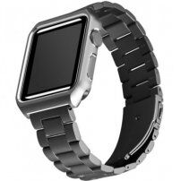 Kovový kryt s řemínkem pro Apple Watch 42mm / 41mm / 40mm / 38mm - černý